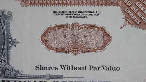New York Central Railroad Company, Stock Certificate, 1955, 25 Shares