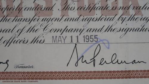 New York Central Railroad Company, Stock Certificate, 1955, 25 Shares