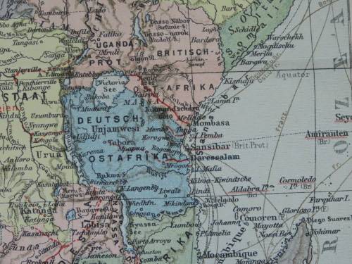 1905 Map of Africa, Excellent condition, Original German Mayer Map