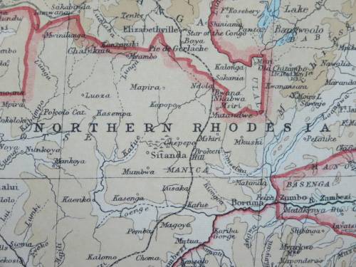 1922 Map of Central and Southern Africa - Excellent Condition, Original Bartholomew Map