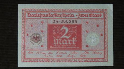 Germany - 2 Mark, 1920 , p59 , Brown Serial Numbers