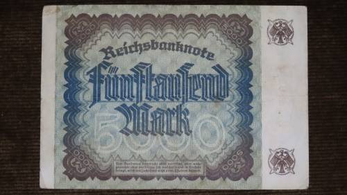 Germany - 5000 Mark, 1922 , p81a , Stars Watermark