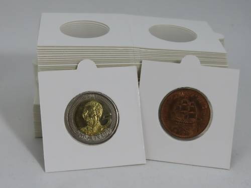 27.5 mm Self Adhesive Coin Holders, 20 x Hartberger Coin Flips, No PVC