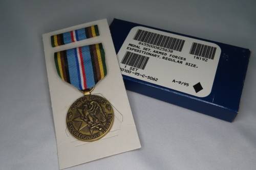 United States Armed Forces Expeditionary Medal, in original box with Ribbon and Bar, USA