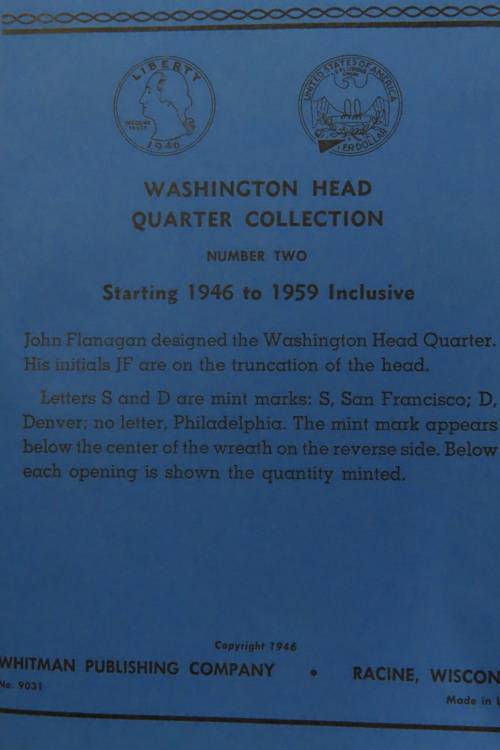 Collector`s Folder for Washington Quarter Dollars 1946 - 1959