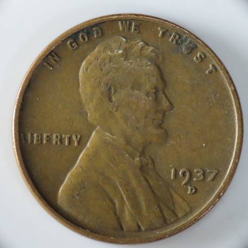 USA , 1937 D Lincoln Cent, Wheat Penny , Denver Mint