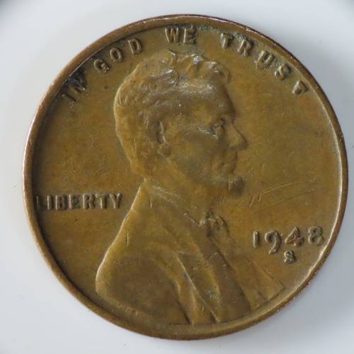 USA , 1948 S Lincoln Cent, Wheat Penny , San Francisco Mint