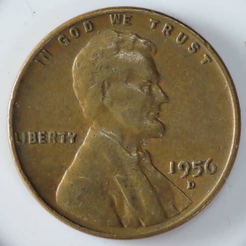 USA , 1956 D Lincoln Cent, Wheat Penny , Denver Mint