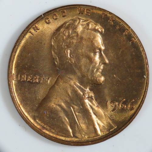 USA , 1966 Lincoln Cent, BU Memorial Penny , Philadelphia Mint, Uncirculated Gem Red