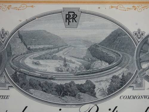 Set of Two Pennsylvania Railroad Company, Stock Certificates, 1952 to 1961