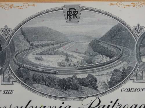 Set of Two Pennsylvania Railroad Company, Stock Certificates, 1952 to 1961