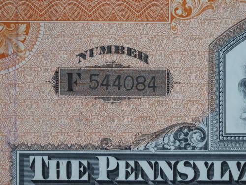 Pennsylvania Railroad Company, Stock Certificate, 1952 , 5 Shares