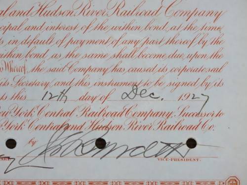1927 West Shore Railroad Company, $1000 Bond Certificate M48871