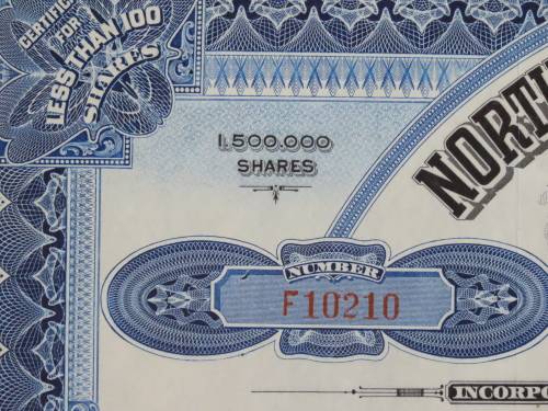 1929 North Butte Mining Company, Stock Certificate, 50 Shares , F10210