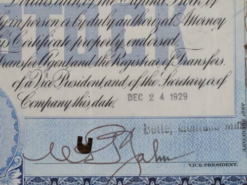 1929 North Butte Mining Company, Stock Certificate, 50 Shares , F10210