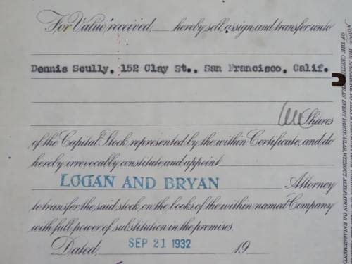 1929 North Butte Mining Company, Stock Certificate, 50 Shares , F10210