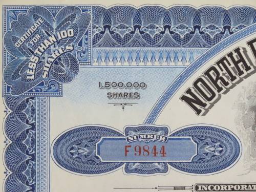 1929 North Butte Mining Company, Stock Certificate, 50 Shares , F9844