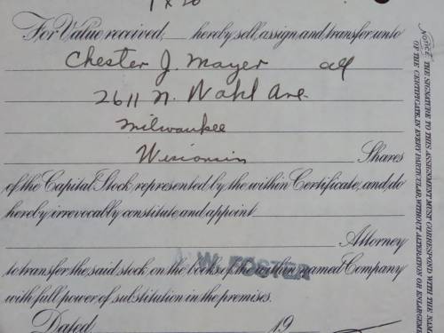 1929 North Butte Mining Company, Stock Certificate, 100 Shares , C9774