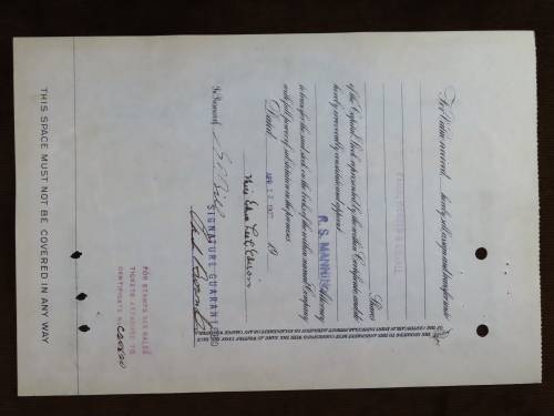 1936 North Butte Mining Company, Stock Certificate, 100 Shares , C24100
