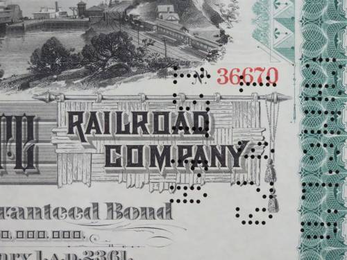1885 West Shore Railroad Company, $1000 Bond Certificate With  Coupons 36670