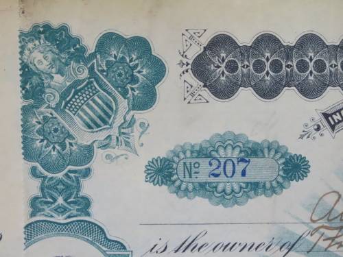 1901 Plume And Atwood Manufacturing Company, Stock Certificate, 317 Shares , 207