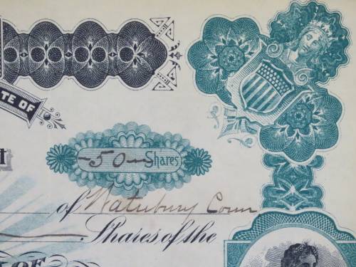 1901 Plume And Atwood Manufacturing Company, Stock Certificate, 50 Shares , 205