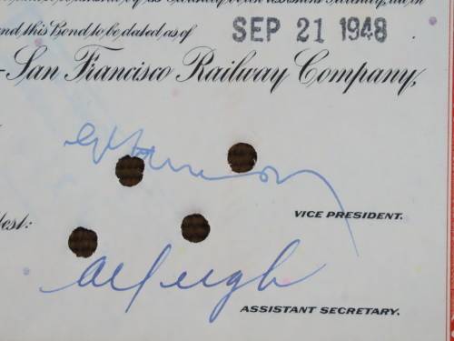 1948 St Louis San Francisco Railway Company, $1000 Bond Certificate RM1027