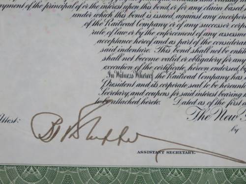 1913 The New York Central Railroad Company, $1000 Bond Certificate 7464