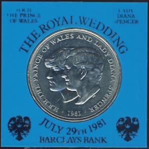 Great Britain 1981 Royal Wedding Crown in blue case, Princess Diana and Prince Charles