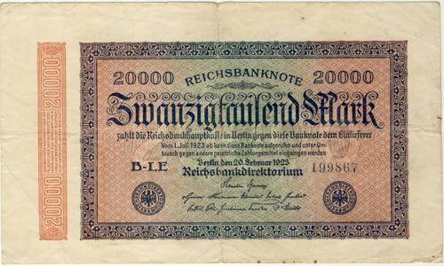 Germany - 20000 Mark, 1923 , Twenty Thousand Mark, p85