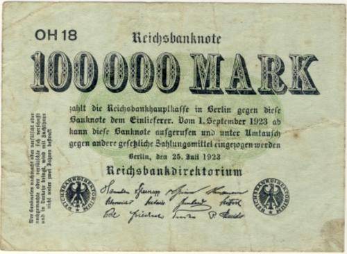 Germany - 100000 Mark, 1923 , One Hundred Thousand Mark, p91