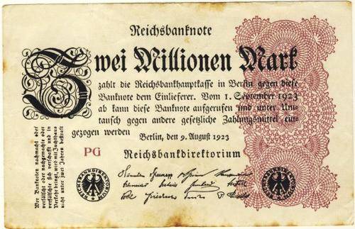 Germany - 2000000 Mark, 1923 , Two Million Mark, p104 Type B