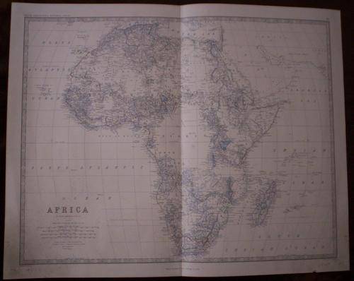1861 Map of Africa, Very Good condition, Original Johnston Map