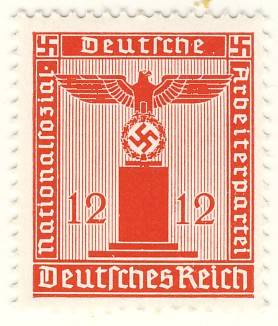 Germany - NSDAP 12 Pfennig Stamp, MNH, Eagle