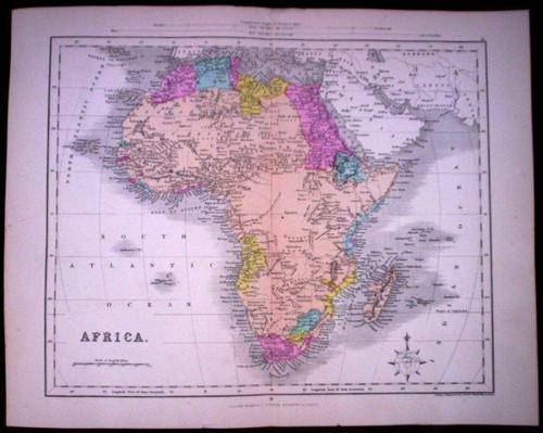 1870 Map of  Africa, Excellent condition, Original Mackenzie Map