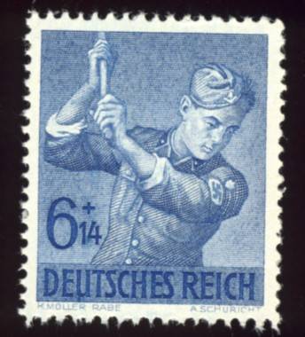 Germany - 1943, Anniversary of Reich Labor Service, MNH, 6 + 14 pf Stamp