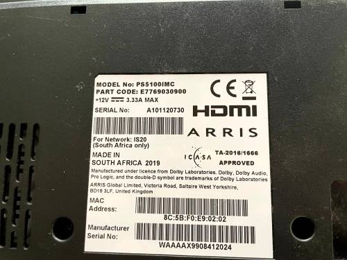 DSTV Explora 2 Decoder PS5100IMC