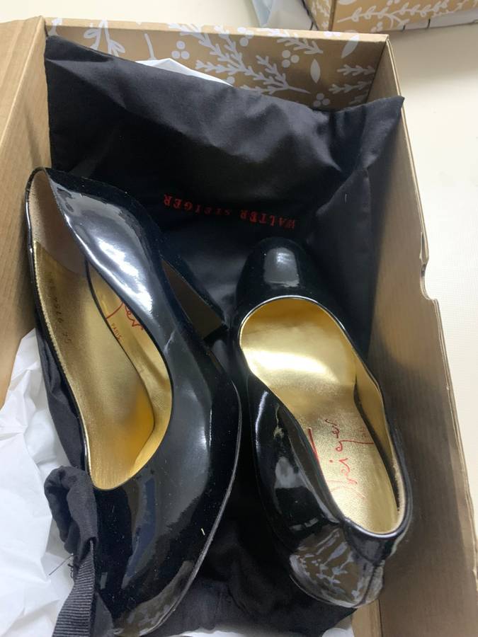 Walter Steiger patent leather heels, UK 3 - Black
