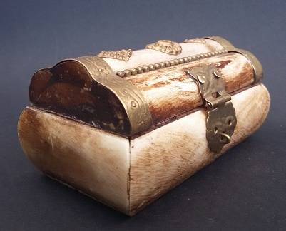 Gorgeous Little Box with Brass Detail and Latch  (Bone/Ivory)