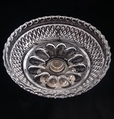 Beautifully Cut Glass Sweety Bowl on Silver plated stand - Stunning !!