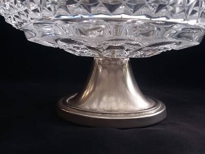Beautifully Cut Glass Sweety Bowl on Silver plated stand - Stunning !!
