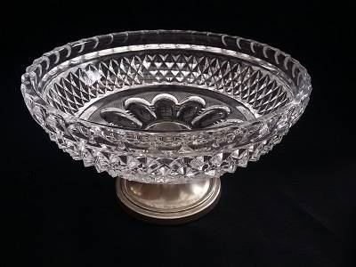 Beautifully Cut Glass Sweety Bowl on Silver plated stand - Stunning !!