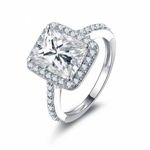 Incredible 3.79 Carat (TW) Radiant Cut Halo Ring. Size 7/O