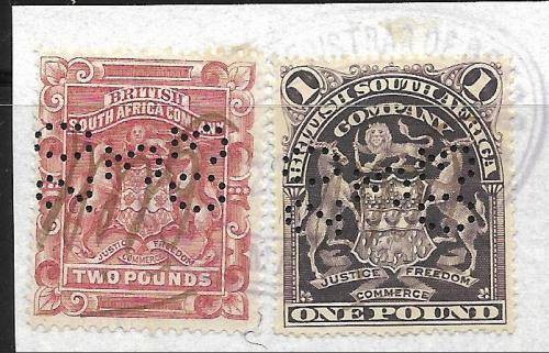 BRITISH SOUTH AFRICA COMPANY - HIGH VALUES FISCALLY USED