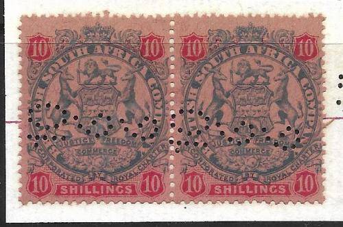 BRITISH SOUTH AFRICA COMPANY - HIGH VALUES FISCALLY USED