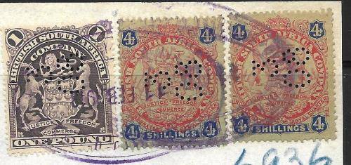 BRITISH SOUTH AFRICA COMPANY - HIGH VALUES FISCALLY USED