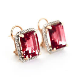 ***Video*** Vivid Purplish Red Rhodolite Garnet Emerald Cut Pair 1.45ct