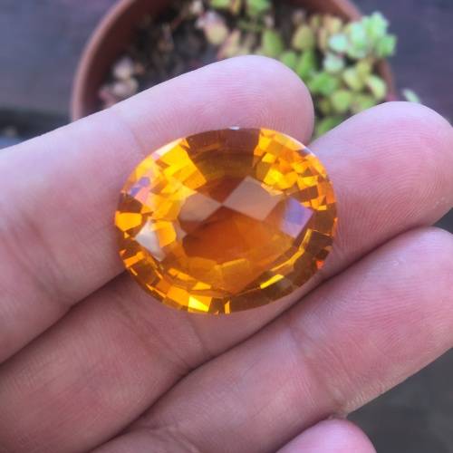 ***Video*** Stunning Huge Yellow Golden 41.10ct Madeira Citrine Oval Cut