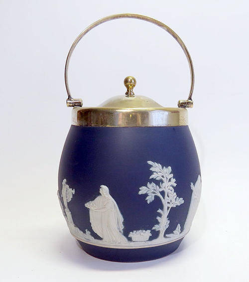 Adams Tunstall Jasper ware Biscuit barrel