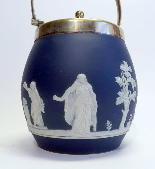 Adams Tunstall Jasper ware Biscuit barrel Wedgwood